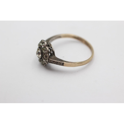 259 - 9ct gold & silver antique paste ring (2.1g) Size L