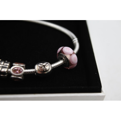 306 - Sterling Silver Pandora Charm Bracelet (32g)