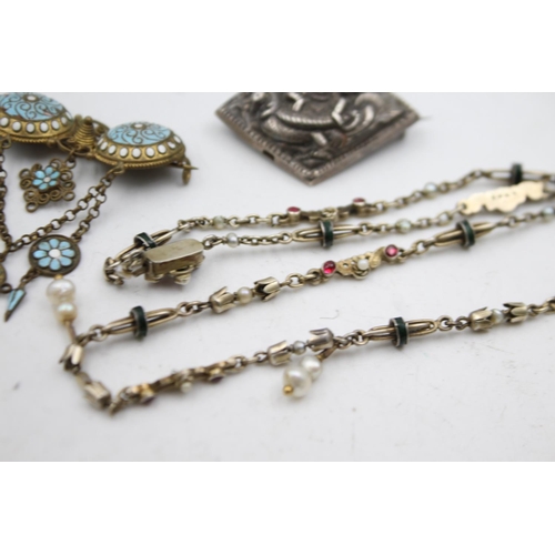 325 - 3 X Silver Antique Eastern Tradition Jewellery (41g)