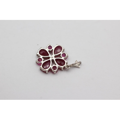 33 - 9ct white gold ruby pendant (1.2g)