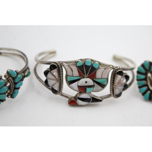 333 - 4 X Vintage Sterling Silver Navajo Jewellery (36g)