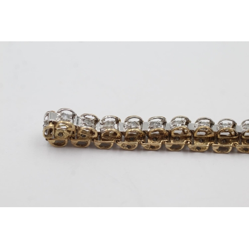 36 - 9ct gold diamond set tennis style bracelet (5.9g)