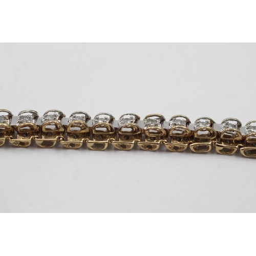 36 - 9ct gold diamond set tennis style bracelet (5.9g)