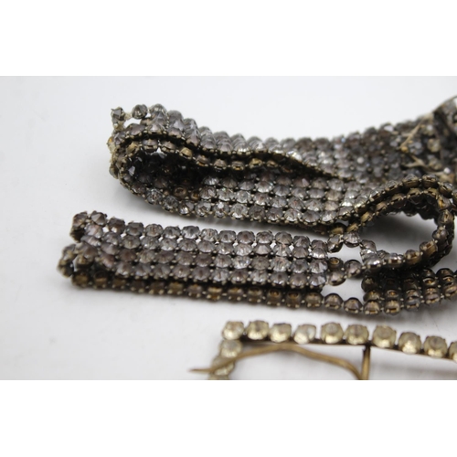 374 - 7 x Antique / Vintage LADIES VANITY Inc. Rhinestone Flapper Belt & Belt Buckles