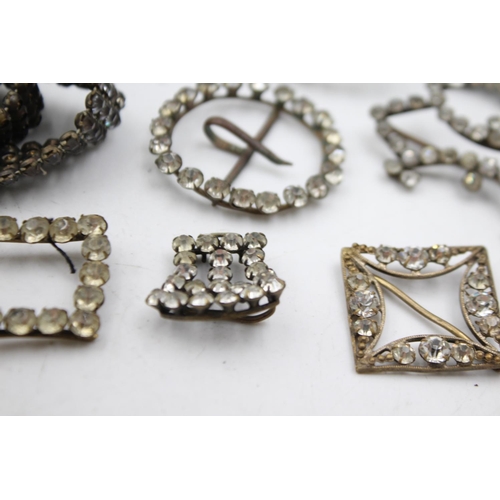 374 - 7 x Antique / Vintage LADIES VANITY Inc. Rhinestone Flapper Belt & Belt Buckles