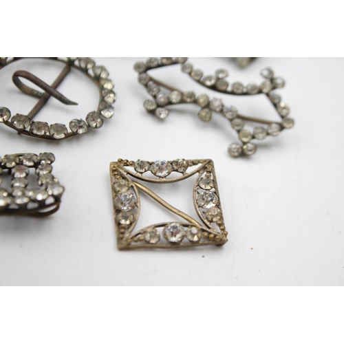 374 - 7 x Antique / Vintage LADIES VANITY Inc. Rhinestone Flapper Belt & Belt Buckles