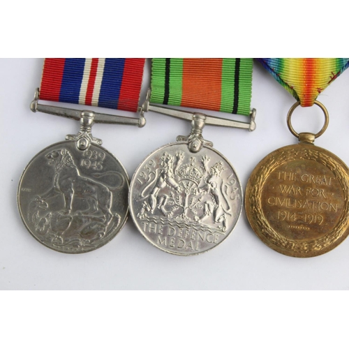 387 - WW1 / WW2 Military M.B.E Mounted Medal Group Inc WW1 Medal Pair Named