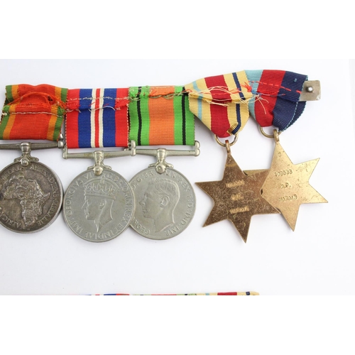 395 - WW2 South African MEDAL Group w/ Ribbon Bar Inc Mounted Group Named