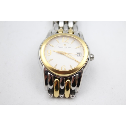 406 - Maurice Lacroix Sphere 1014 Ladies two tone quartz wristwatch Working at time of listing - deployant... 