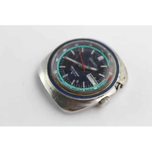 409 - Seiko Bellmatic 4006-6027 gent's vintage alarm wristwatch automatic Working - coloured turquoise and... 