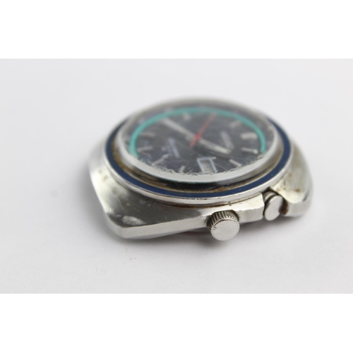 409 - Seiko Bellmatic 4006-6027 gent's vintage alarm wristwatch automatic Working - coloured turquoise and... 