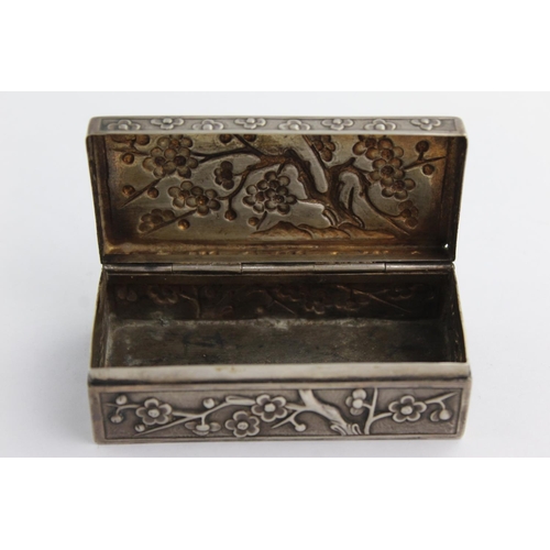 418 - Antique / Vintage Stamped .900 SILVER Chinese Trinket / Jewellery Box (72g)