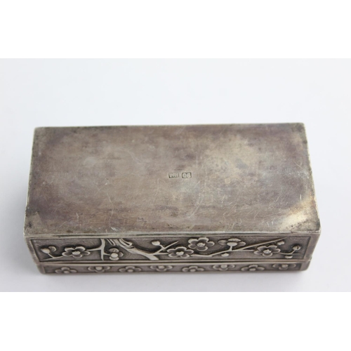 418 - Antique / Vintage Stamped .900 SILVER Chinese Trinket / Jewellery Box (72g)