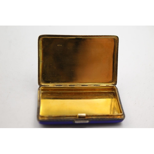 421 - Vintage 1927 Imported London STERLING SILVER Cigarette Case w/ Enamel (119g)