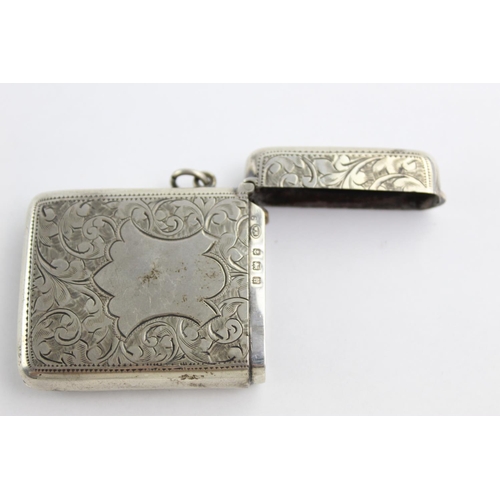 424 - Antique Hallmarked 1907 Birmingham STERLING SILVER Vesta / Match Case (35g)