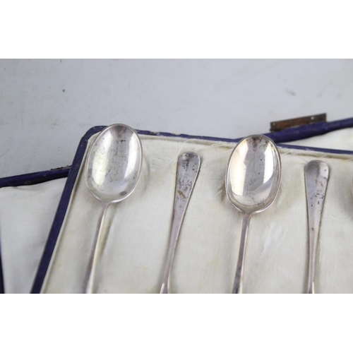 433 - 6 x Antique 1917 London STERLING SILVER Asprey & Co. Teaspoons w/ Case (138g)