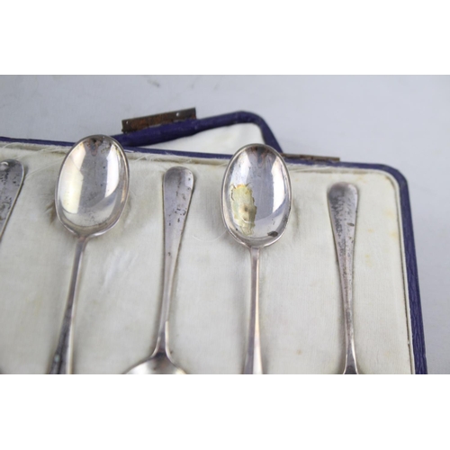 433 - 6 x Antique 1917 London STERLING SILVER Asprey & Co. Teaspoons w/ Case (138g)