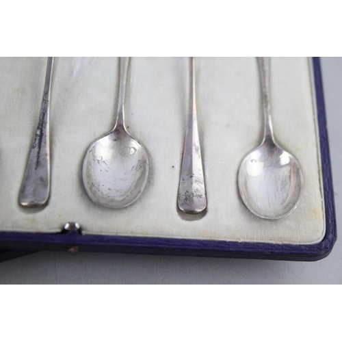 433 - 6 x Antique 1917 London STERLING SILVER Asprey & Co. Teaspoons w/ Case (138g)