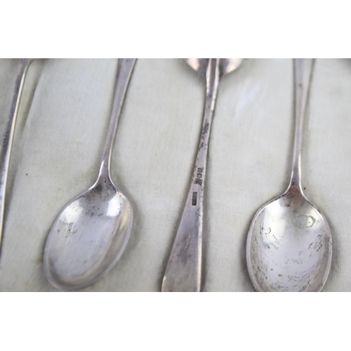 433 - 6 x Antique 1917 London STERLING SILVER Asprey & Co. Teaspoons w/ Case (138g)