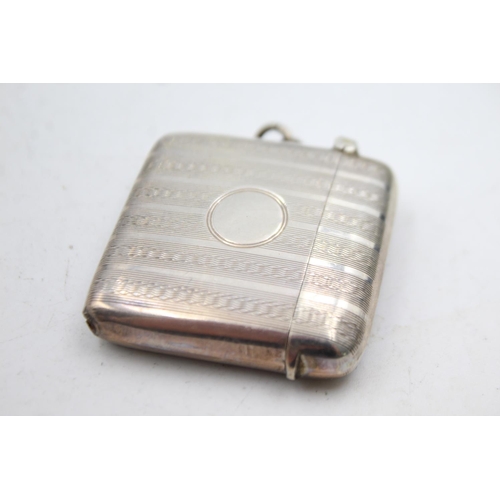 435 - Antique Edwardian Hallmarked 1909 Birmingham STERLING SILVER Vesta Case (34g)