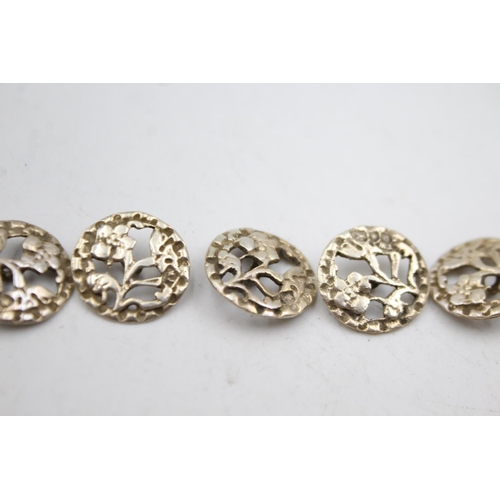 439 - 5 x Antique Victorian Hallmarked 1899 London STERLING SILVER Ladies Buttons (9g)