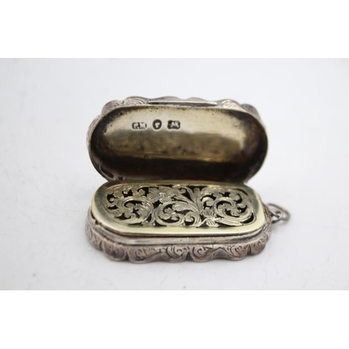 446 - Antique Victorian Hallmarked 1870 Birmingham STERLING SILVER Vinaigrette (18g)