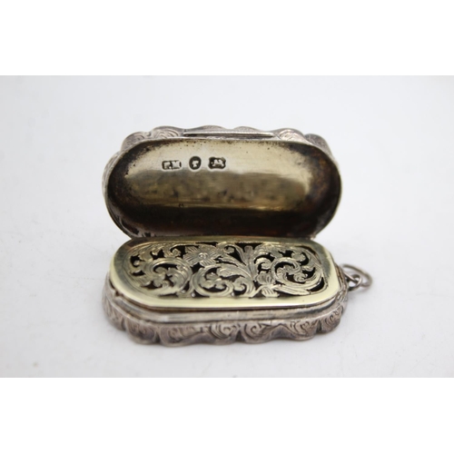 446 - Antique Victorian Hallmarked 1870 Birmingham STERLING SILVER Vinaigrette (18g)