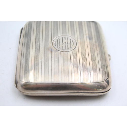 449 - Antique Hallmarked 1910 Birmingham STERLING SILVER Curved Cigarette Case (101g)