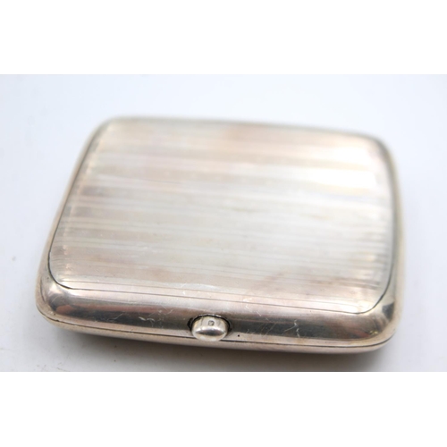 449 - Antique Hallmarked 1910 Birmingham STERLING SILVER Curved Cigarette Case (101g)