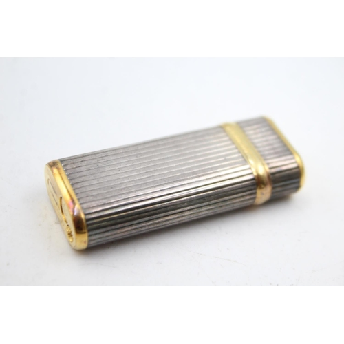 466 - Vintage CARTIER Paris Silver & Gold Plated LIGHTER Swiss - E82669 (74g)