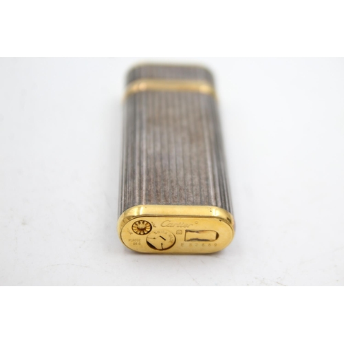 466 - Vintage CARTIER Paris Silver & Gold Plated LIGHTER Swiss - E82669 (74g)