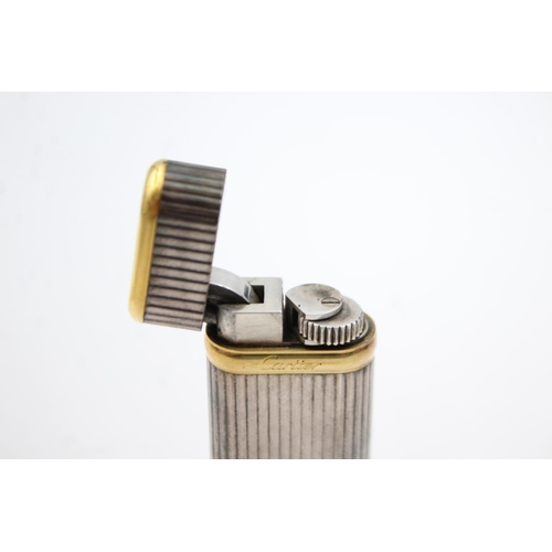 466 - Vintage CARTIER Paris Silver & Gold Plated LIGHTER Swiss - E82669 (74g)