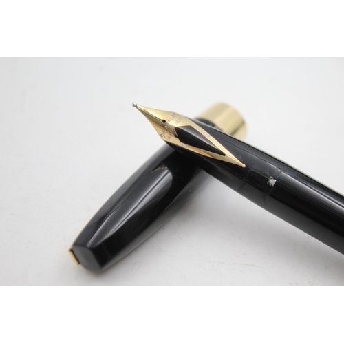 472 - Vintage SHEAFFER PFM Pen For Men Black FOUNTAIN PEN w/ 14ct Gold Nib WRITING