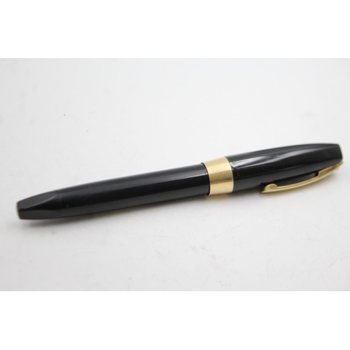 472 - Vintage SHEAFFER PFM Pen For Men Black FOUNTAIN PEN w/ 14ct Gold Nib WRITING