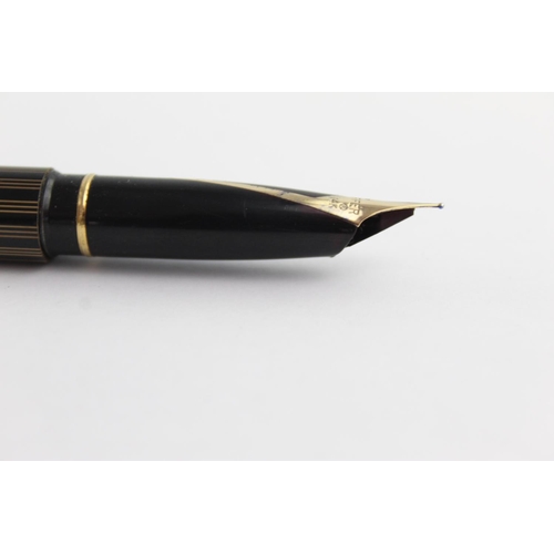 474 - Vintage SHEAFFER Targa Black FOUNTAIN PEN w/14ct Gold Nib WRITING