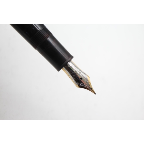 482 - MONTBLANC Meisterstuck No.146 Black FOUNTAIN PEN w/ 14ct White Gold Nib WRITING