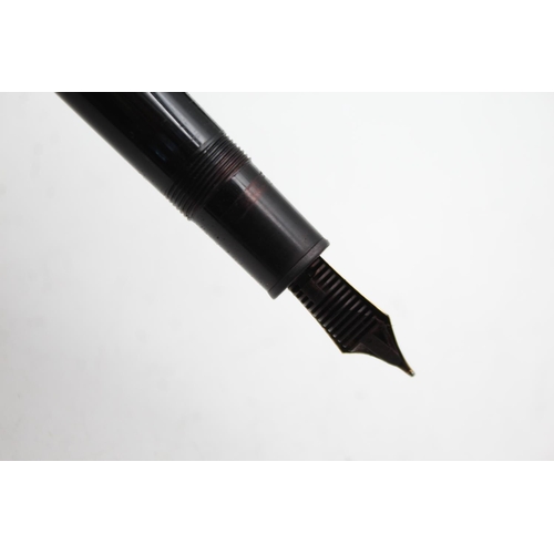 482 - MONTBLANC Meisterstuck No.146 Black FOUNTAIN PEN w/ 14ct White Gold Nib WRITING