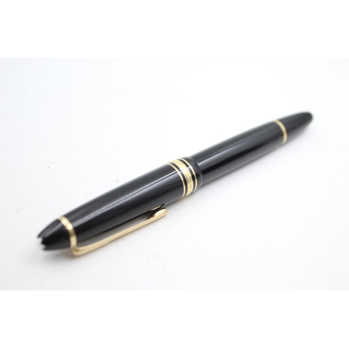 482 - MONTBLANC Meisterstuck No.146 Black FOUNTAIN PEN w/ 14ct White Gold Nib WRITING