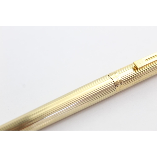 485 - Vintage SHEAFFER Targa Rolled Gold FOUNTAIN PEN w/14ct Gold Nib WRITING (26g)