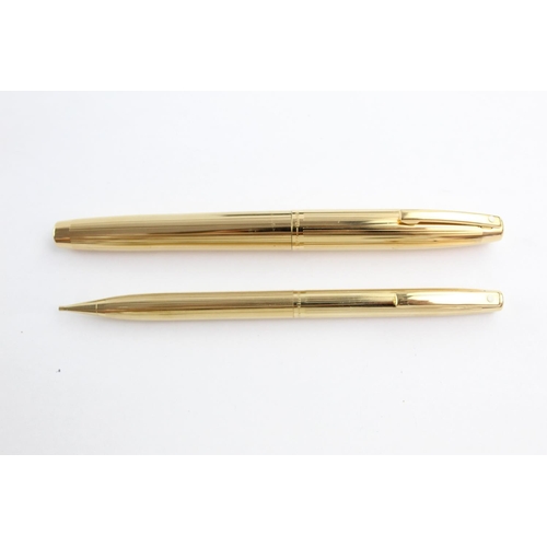 486 - Vintage SHEAFFER Imperial Rolled Gold FOUNTAIN PEN w/ 14ct Gold Nib, Pencil 43g