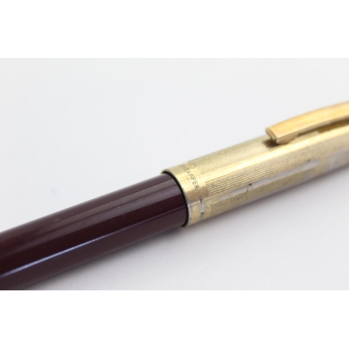 487 - Vintage SHEAFFER Imperial Burgundy FOUNTAIN PEN w/ 14ct Nib, Rolled Gold Cap Etc