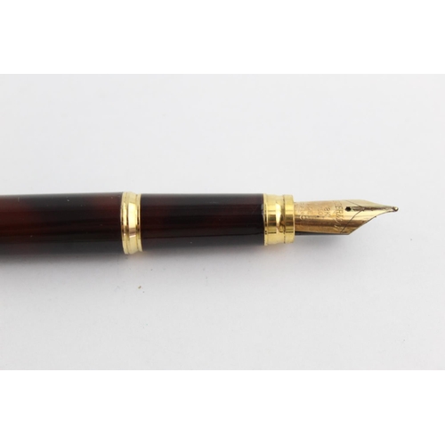 492 - WATERMAN Allure Brown Lacquer FOUNTAIN PEN w/ 18ct Gold Nib WRITING