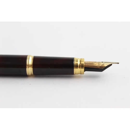 492 - WATERMAN Allure Brown Lacquer FOUNTAIN PEN w/ 18ct Gold Nib WRITING