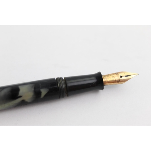 497 - Vintage DE LA RUE 'The De La Rue Pen' FOUNTAIN PEN w 14ct Gold Nib WRITING Boxed