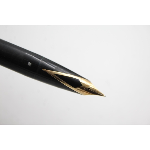 505 - Vintage SHEAFFER PFM Pen For Men Black FOUNTAIN PEN w/ 14ct Gold Nib WRITING