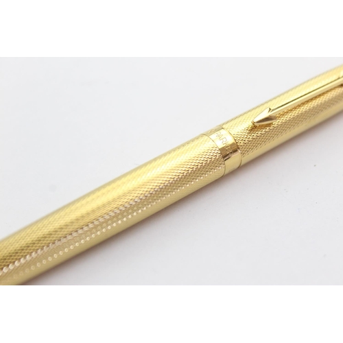 516 - Vintage PARKER 75 Rolled Gold FOUNTAIN PEN w/ 14ct Gold Nib WRITING Boxed (18g)