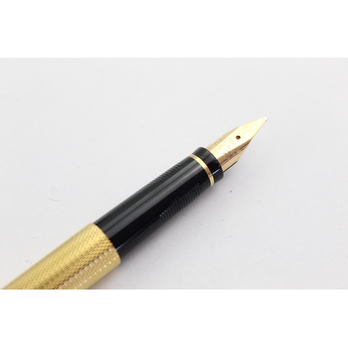 516 - Vintage PARKER 75 Rolled Gold FOUNTAIN PEN w/ 14ct Gold Nib WRITING Boxed (18g)