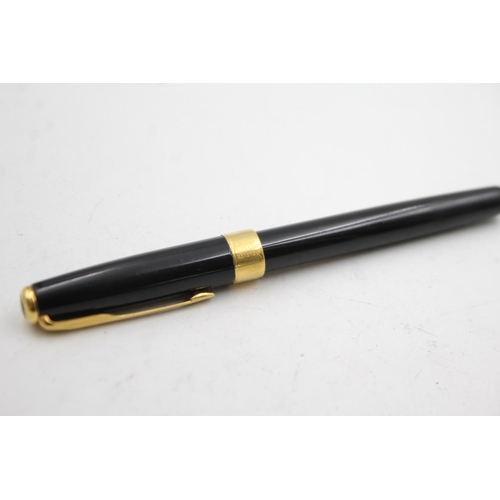 521 - PARKER Sonnet Black Lacquer FOUNTAIN PEN w/ 18ct Gold Nib, Ballpoint, Case Etc