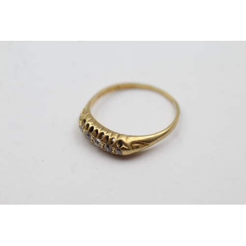 68 - 18ct gold antique diamond ring (2.6g) Size O