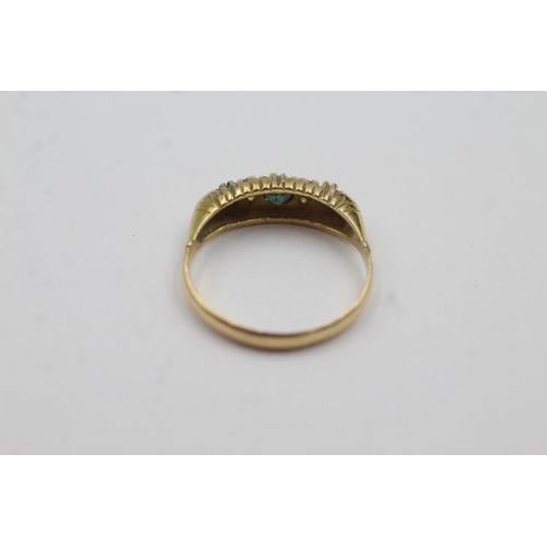 90 - 18ct gold antique diamond & sapphire ring with Birmingham 1863 hallmarks (2.1g) Size M